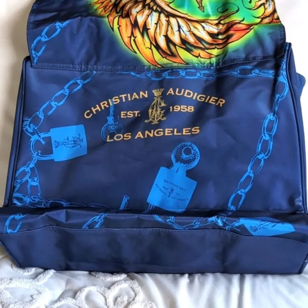 Vintage Y2K Christian Audigier /Ed Hardy XLarge Crossbody/Messenger Bag